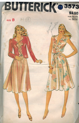 3573 Vintage Butterick Sewing Pattern Misses Loose Fitting Jacket Dress ...