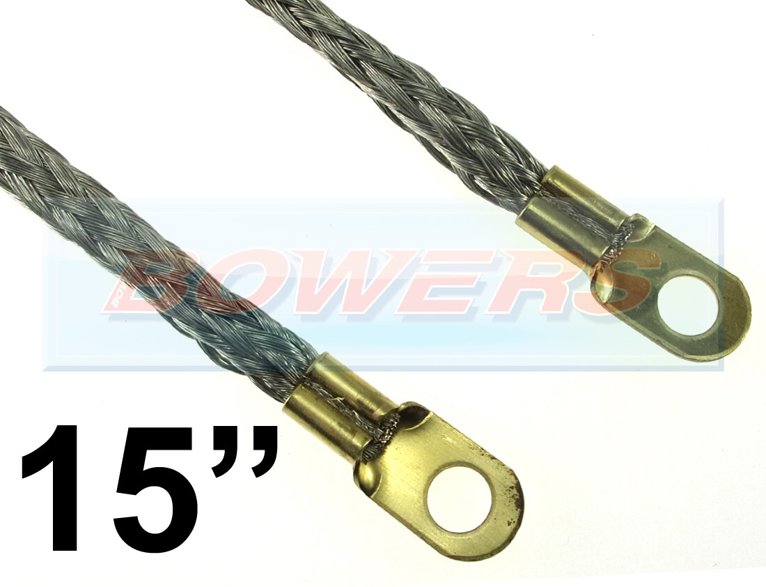 15" INCH 375mm CAR BATTERY BRAIDED EARTH EARTHING NEGATIVE LEAD CABLE