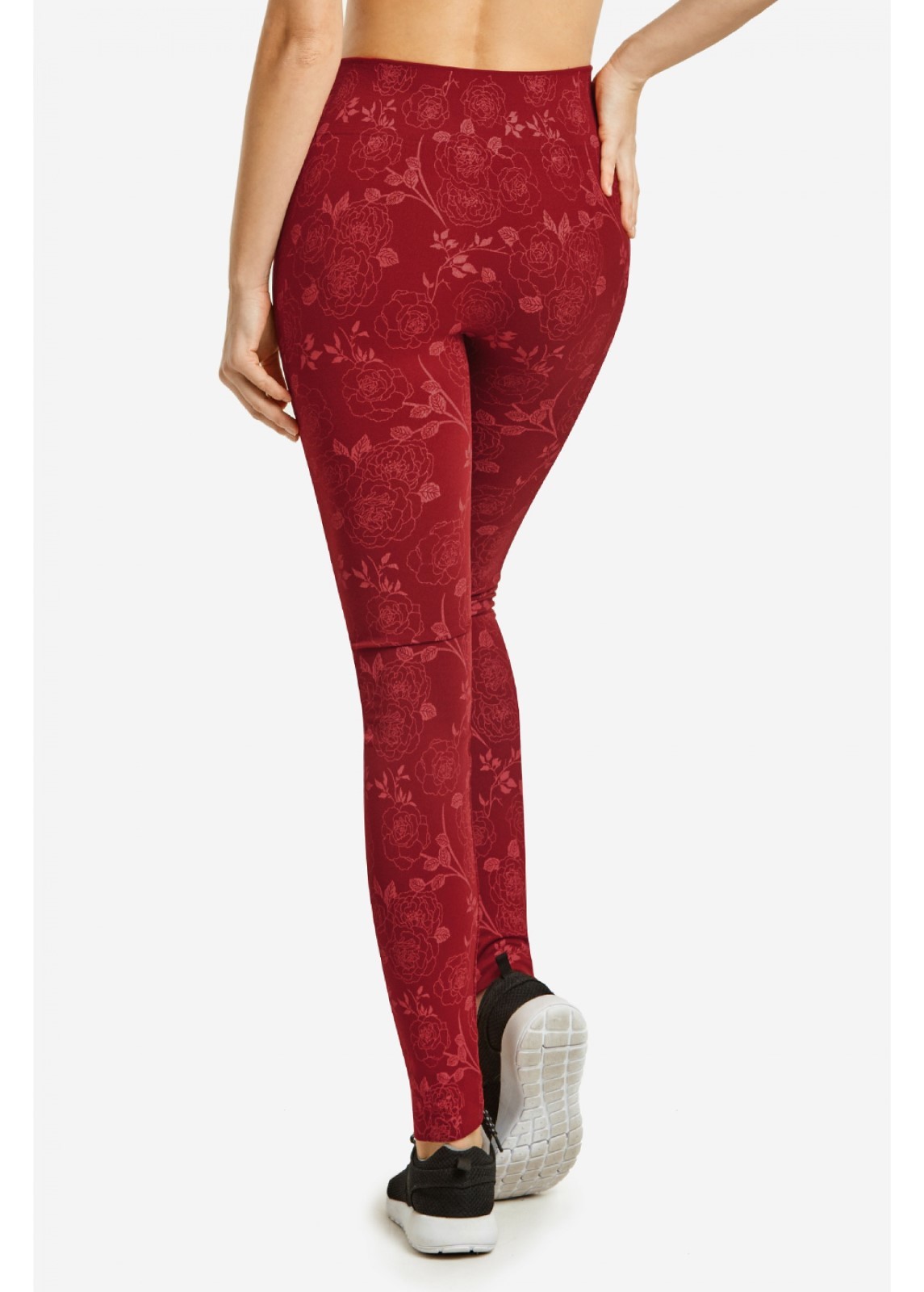 Ladies Rose Print Leggings jeggings Black, Grey, Burgundy Floral Free