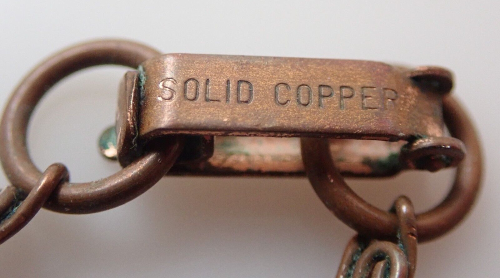 Vintage Solid Copper Bell Signed Turquoise Pendan… - image 8