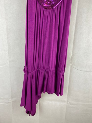 George Top UK 14 Fuchsia Pink Sleveless Sequin Asymmetrical - Picture 5 of 10