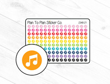 2348-21 Music Notes Tiny Icons Planner Stickers.