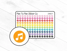 2348-21~~Music Notes Tiny Icons Planner Stickers.