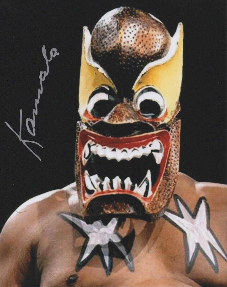Kamala Signed 8x10 WWF Wrestling Promo Photo Wrestler WWE