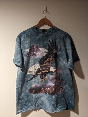 Vintage 1997 The Mountain Eagle Animal Nature Wildlife Blue X-Large T-Shirt