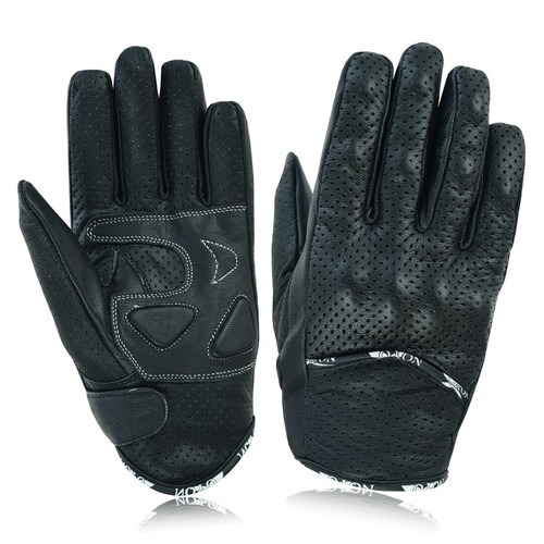 Leather Motorbike Gloves Motorcycle Knuckle Proection Summer Safety Biker Riding - Picture 6 of 10