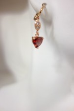Ruby Earrings Dangle style 14K GF Yellow Gold Bridal Gift Woman Fashion Red
