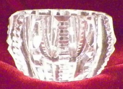 Cut Glass Open Salt Cellar Dip Prism Ladders Zippers EAPG Antique #57