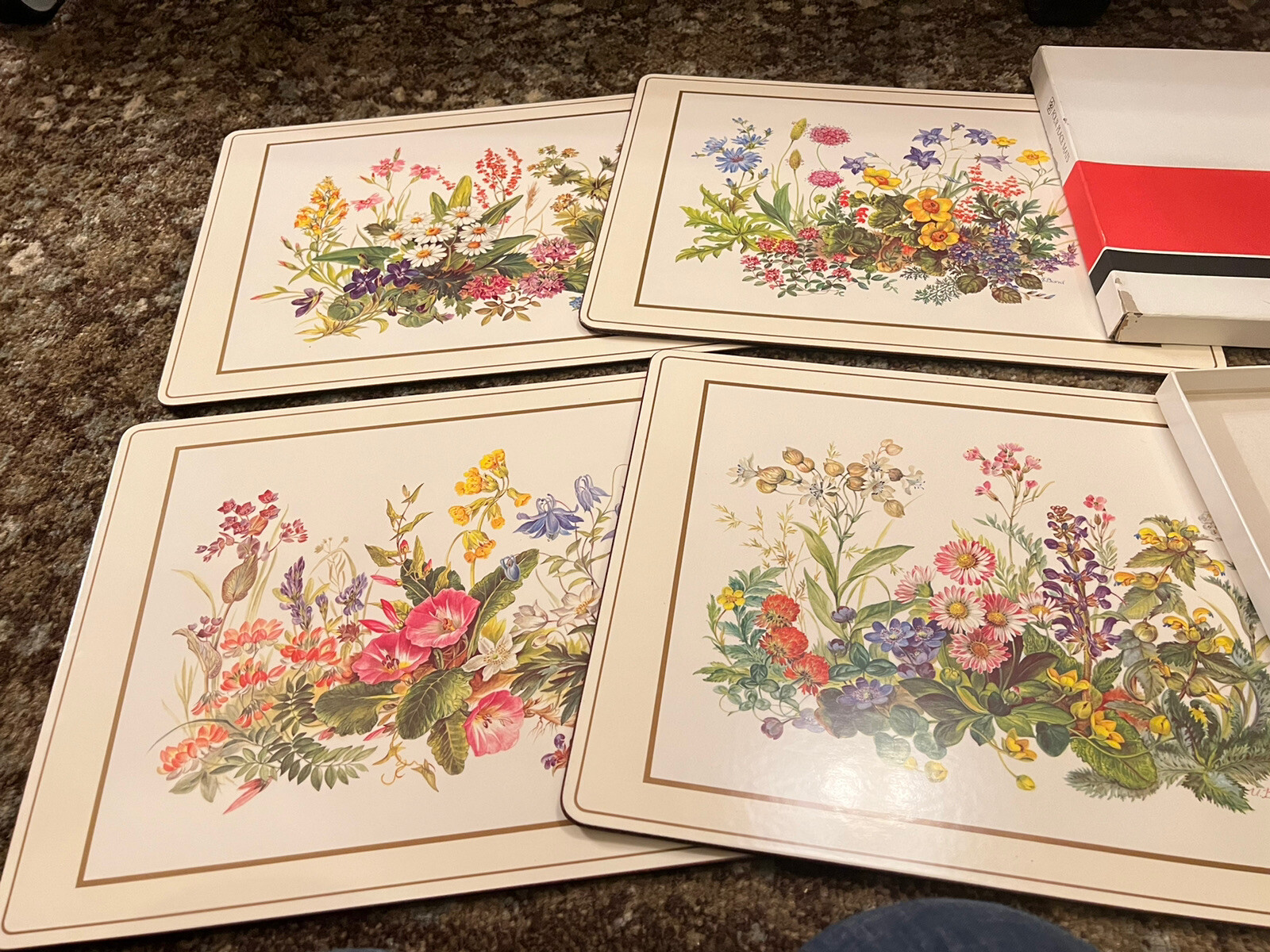 Pimpernel Placemats Meadow Flowers 9” X 12” Set Of 4 Spring MEADOW