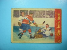 1955/56 PARKHURST NHL HOCKEY CARD #76 FLOYD CURRY HARRY LUMLEY IA VG NICE PARKIE
