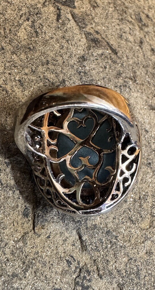 Turquoise BOLD Statement Dome Ring Oval Sterling … - image 3