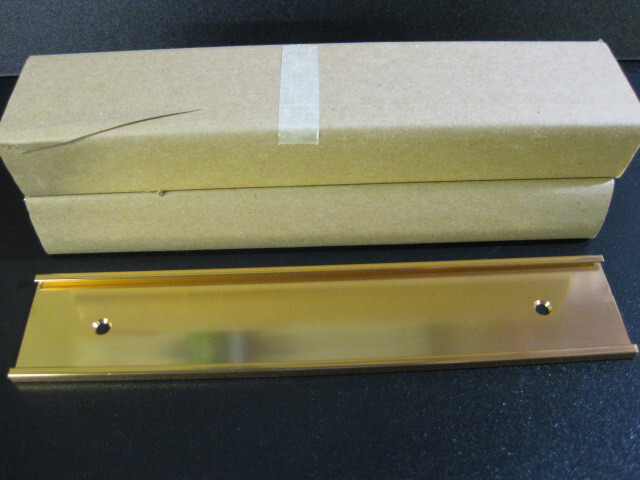 Lot of (20) Gold Aluminum NAME INSERT HOLDERS  1 & 1/2" x 8"  DOOR WALL PLAQUE