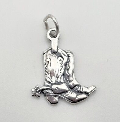 Sterling Silver Boots Charm - Sterling Silver Charm