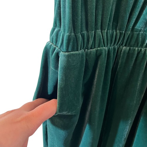 J.Crew Crewcuts Girls Sage Green Velour Velvet Jumpsuit 8 Formal Holiday Rufled - Picture 5 of 7