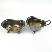 WMF Milch & Zucker Set versilbert Milchkännchen + Zuckerschale Silver-Plated 