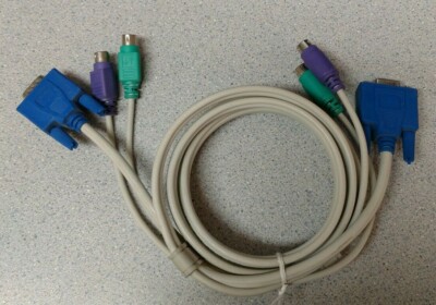 KVM ps/2 VGA Server Console CABLE 5 foot ps2 M-M VGA M-F