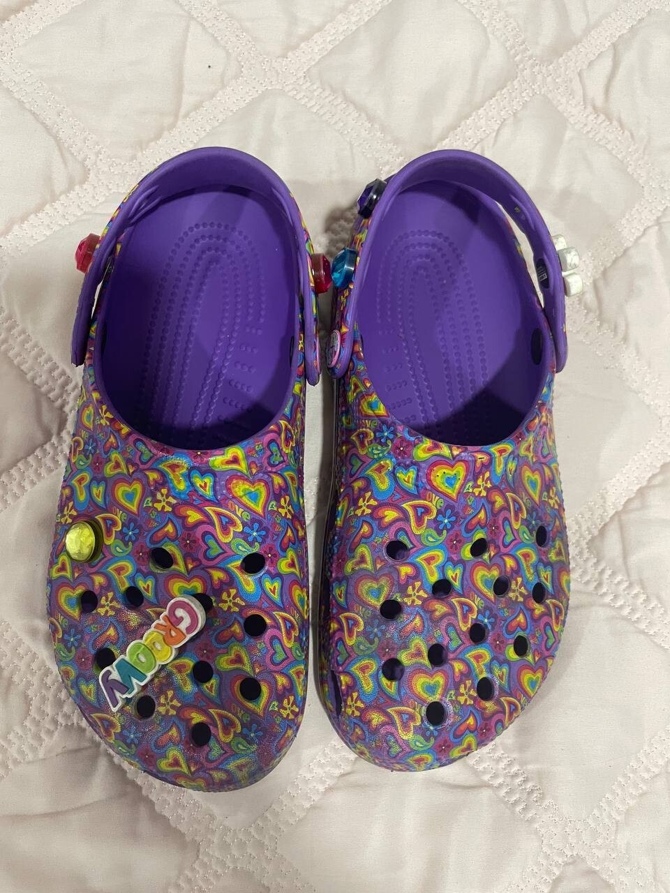 Women's Neon Purple Lisa Frank Crocs Clog - US Size 7