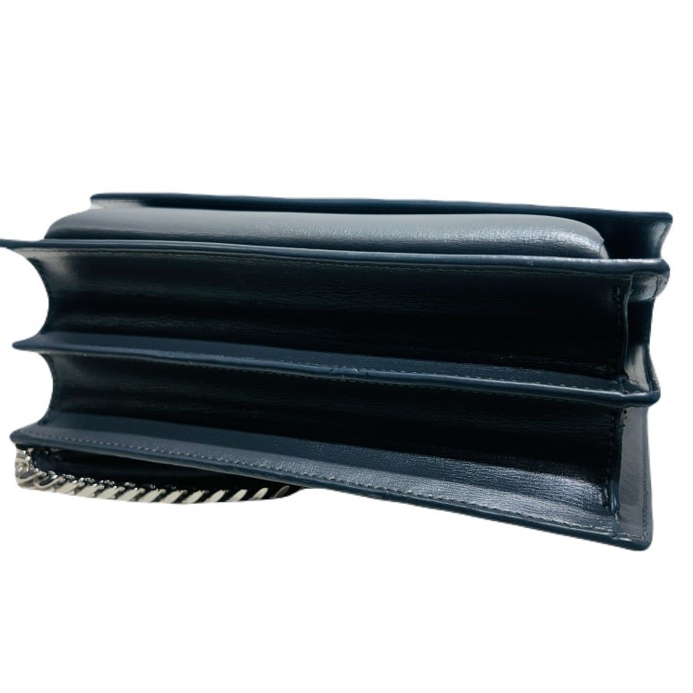 Borsa a tracolla Saint Laurent YSL Sunset in pelle con monogramma e catena grigio 442906