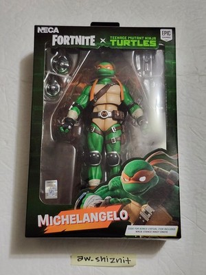 2026 NECA Fortnite x TMNT MICHELANGELO Teenage Mutant Ninja Turtles 7'' IN HAND