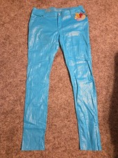 NWT Vintage Apple Bottom Jeans Teal Womens Size 11 / 12 Embroidered 1990s Y2k