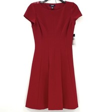 NWT Chaps Red Fitted Panel Cap Sleeve Dress Women’s Sz 6