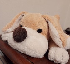 Fao Schwarz Patrick the Pup Tan  White Dog 9" Plush Stuffed Animal