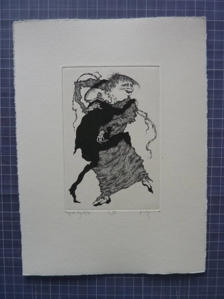 GERTRUDE DEGENHARDT - Original Radierung 1977 "Tänzer & Musikanten" HANDSIGNIERT - Bild 2 von 3