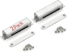 Cabinet Door Magnets, 90 Lbs Strong Magnetic Catch, Heavy Duty, 2 Pack, Silver