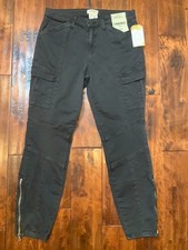 L'Agence Charcoal Black Mid Rise Skinny Cargo Pants, Size 29