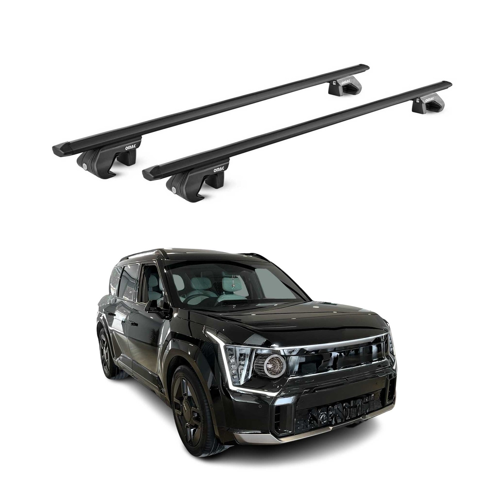 Barres de toit Kia EV9 en alu pour installer un coffre de toit facilement