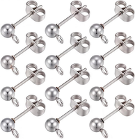 1 Box 80 StüCk 20 Paar Kugel Ohrstecker 304 Edelstahl Ohrstecker Ohrstecker Mit