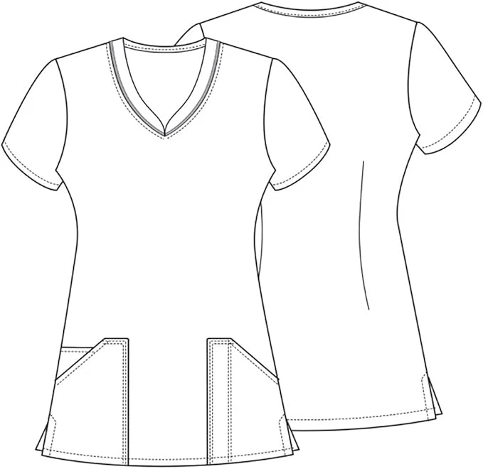 Womens Cherokee Prints Scrubs Top V-Neck Print CK646 size S/Pugkin Spice Season - Image 3 of 3