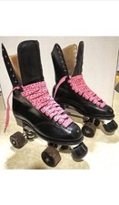 Betty Lytle Hyde 18-Eyelet Women Size-6 Roller Skates Chicago Wheel Custom Plate