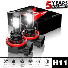 2x Led Fog Light Bulbs White 6000k Kit For Jeep Grand Cherokee 2014-2018