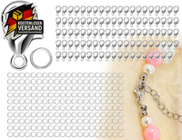 Zoetekway 300 StüCk Kettenverschluss Set, 100 StüCk KarabinerverschlüSse Silber
