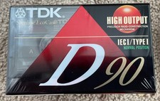 TDK D90 Audio Cassette IECI Type I Factory Sealed 4 pcs New and never used
