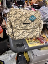 Petunia Pickle Bottom Boxy Backpack Diaper Bag in Gray and Yellow Floral
