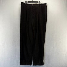 Vintage Corduroy Pants Men's 38x34 Fits 38x33 Black Baggy Cuffed Trousers Talon