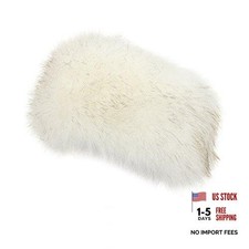 Faux Fur Headband with Stretch Women's Winter Earwarmer Earmuff White with Tips