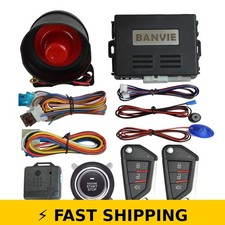 BANVIE Car Alarm System with Remote Start and Push Button Ignition