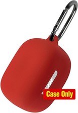 Silicone Case for JBL Tune Buds, Protective Cover with Carabiner Red