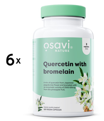 6 x Osavi Quercetin with Bromelain - 120 vegan caps (166,65 EUR/kg)