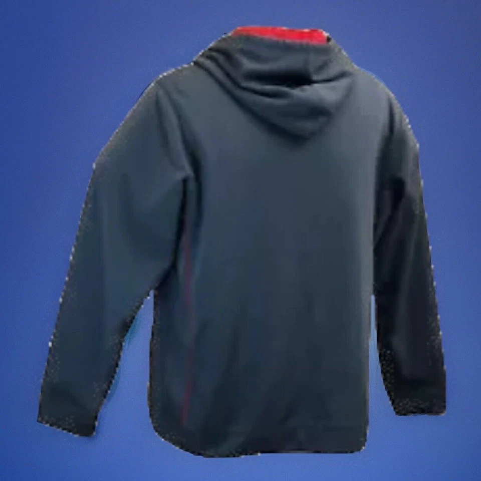 BCG Sudadera con Capucha Para Hombres L Atlética Cremallera Completa Sin Etiquetas L/Slv Gris Bolsillos Grandes Borde Rojo Foto 3 de 4