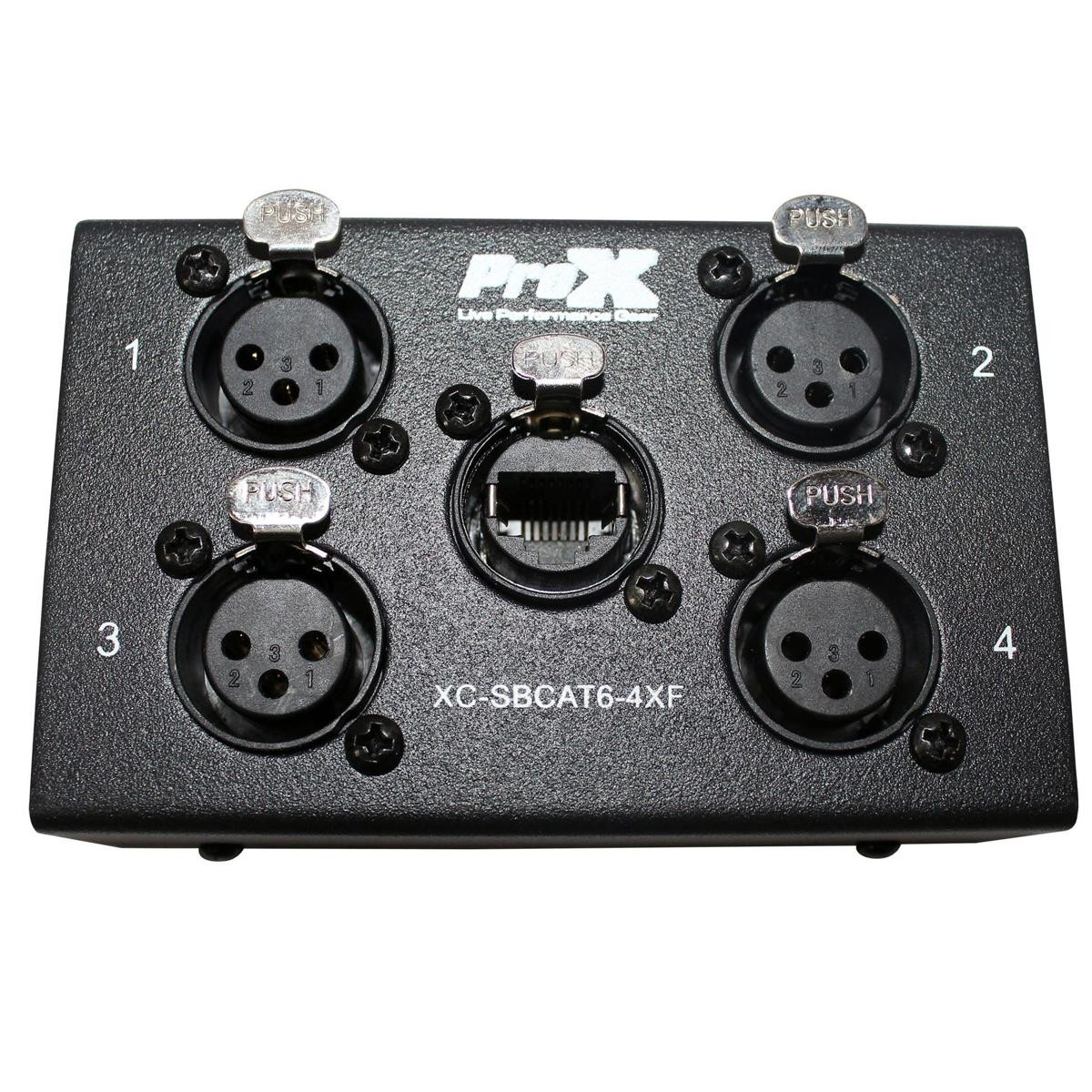 ProX XC-SBCAT6-4XF 4-Channel XLR-F CAT6 AudioDMX Portable Snake Box 7690₽