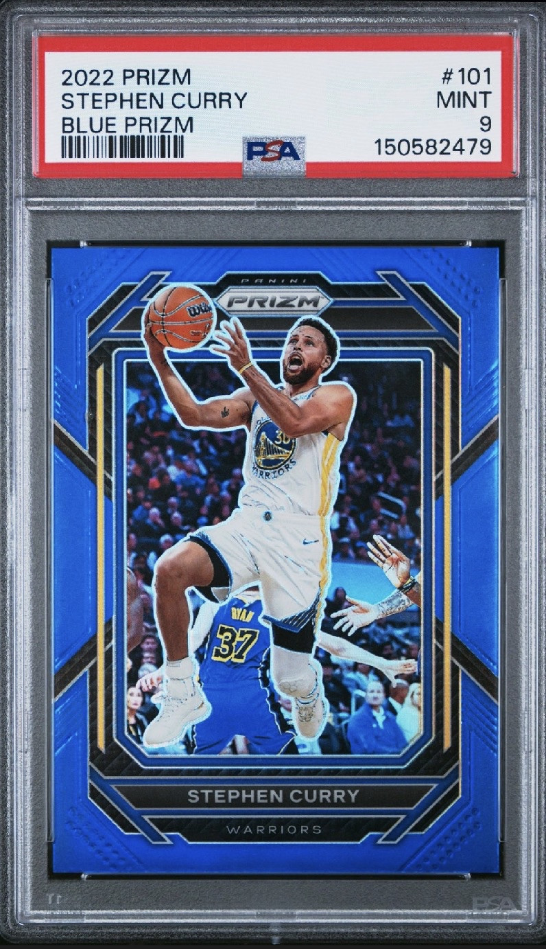 Stephen Curry 2022 Prizm #101 Blue Prizm /199 PSA 9 Warriors