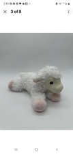 Aurora Lamb Plush Stuffed Animal White W/t Pink Feet