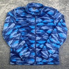 Eddie Bauer Kids Full Zip Fleece Jacket Boys L 14/16 Blue Camo