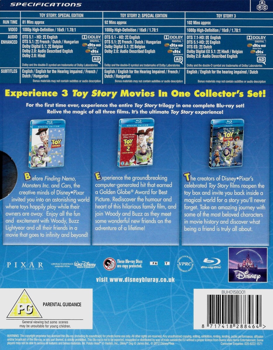 Toy Story Collection: Movies 1-3 [Blu-Ray] | eBay