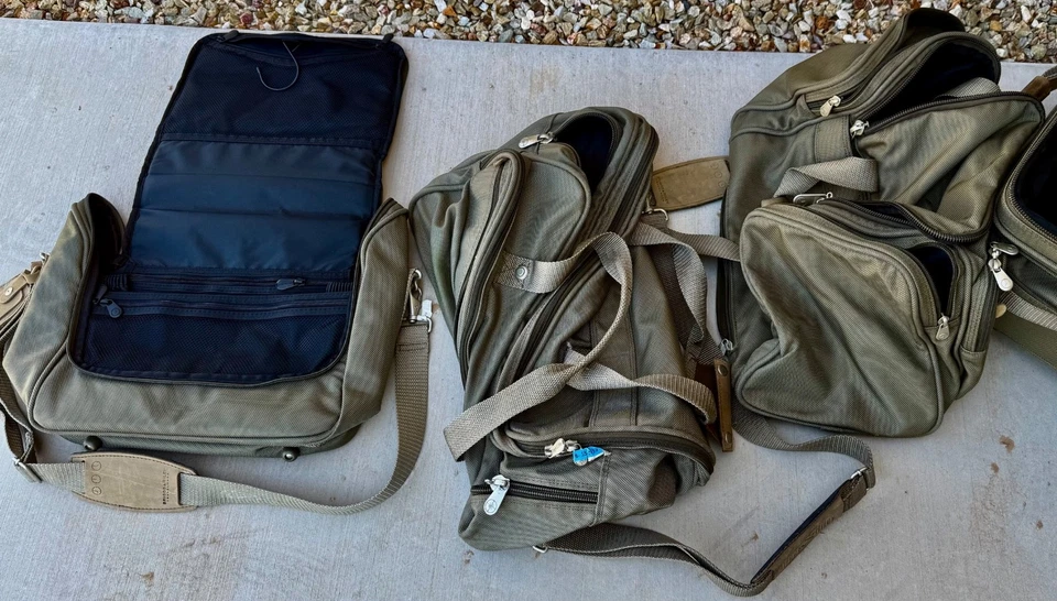 Fantástico juego de 10 piezas Briggs & Riley en verde oliva RARO - ¡SOLO RECOGIDA LOCAL! Foto 4 de 4