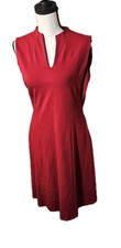 Lafayette 148 Jacquard V-Neck Wine Sheath Dress WomenSZ 4 Party Cocktail Career 